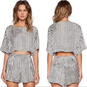 MINKPINK Flowy Gingham Crop Top EUC S